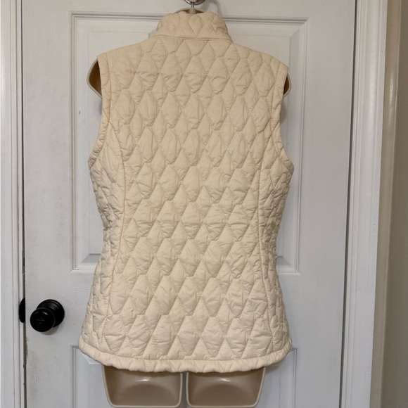 Free Country Quilted Puffer Vest Women’s M Cream Lightweight Zip Outdoor - Picture 3 of 7